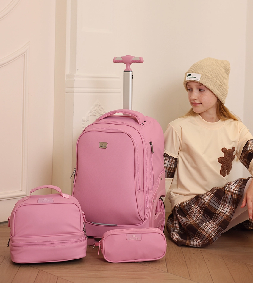 شنط مدرسية بعجلات كبيرة + 4 عجلات